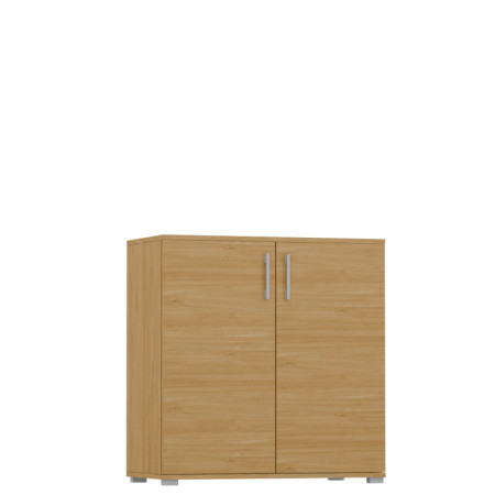 Szafka Biurowa Niska S-PN Szeroka Na Dokumenty 83 cm - Szerokość: 70 cm - Głębokość: 32 cm - Rodzaj frontów: Mat - Rodzaj zamknięcia: Bez zamka - Kolor: Hikora Naturalna - Kolor uchwytów: Uchwyty srebrne