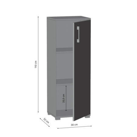 Szafka Biurowa P-PN Komoda Wąska Wysoka na Dokumenty 110 cm - Szerokość: 50 cm - Głębokość: 53 cm - Rodzaj frontów: Mat - Rodzaj zamknięcia: Zamknięcie na klucz - Kolor: Biały - Kolor uchwytów: Uchwyty czarne