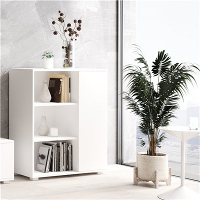 Nowoczesna Komoda z Regałem FOCUS II 116 cm - Kolor: Biały 2