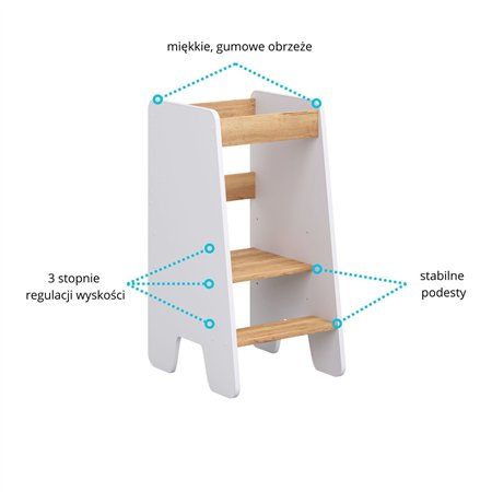 Bezpieczny Pomocnik Kuchenny Kitchen Helper 80 cm - Kolor: Craft - Biały