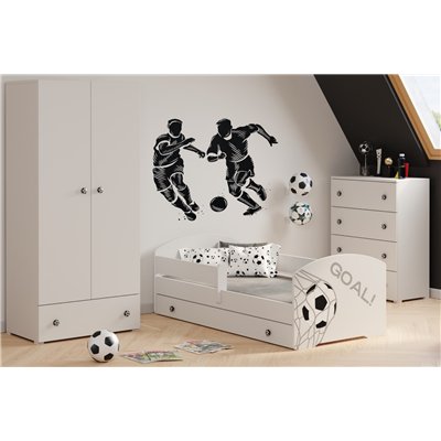 Szafa Dziecięca Dwudrzwiowa STELLA GOAL 80 cm z Piłkarskimi Uchwytami - Szerokość: 80 cm - Kolor: Biały - Głębokość: 50 cm 2