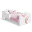 Łóżko Dziecięce FALA BUNNY z Materacem i Barierką - Kolor: Biały - Rozmiar łóżka: 140x70 cm - Opcje łóżka: Bez Szuflady
