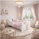 Łóżko Dziecięce FALA BUNNY z Materacem i Barierką - Kolor: Biały - Rozmiar łóżka: 140x70 cm - Opcje łóżka: Bez Szuflady