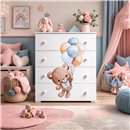 Komoda Dziecięca EMILY SWEET BEAR 4 Szuflady z Nadrukiem - Kolor: Biały