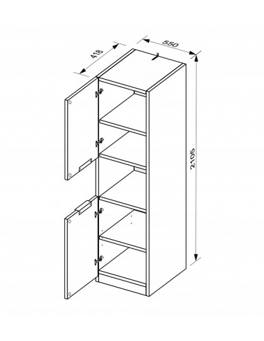 Szafa Słupek Asti Regał Z Półkami Dąb Craft Biel Połysk - 2 Szafa Słupek Asti Regał Z Półkami Dąb Craft Biel Połysk - 2
