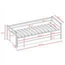 Skandynawski Tapczan Młodzieżowy Victor z Szufladą - Kolor: Biały - Rozmiar łóżka: 180x80 cm - Opcje Materaca: Materac Piankowo-Lateksowo-Kokosowy