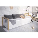 Skandynawski Tapczan Młodzieżowy Victor z Szufladą - Kolor: Biały - Rozmiar łóżka: 180x80 cm - Opcje Materaca: Materac Piankowo-Lateksowo-Kokosowy