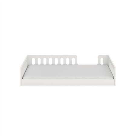Bezpieczne Łóżko Montessori Timon z Barierką - Kolor: Biały - Rozmiar łóżka: 180x80 cm - Opcje Materaca: Materac Piankowo-Lateksowo-Kokosowy