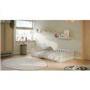 Bezpieczne Łóżko Montessori Timon z Barierką - Kolor: Biały - Rozmiar łóżka: 180x80 cm - Opcje Materaca: Materac Piankowo-Lateksowo-Kokosowy