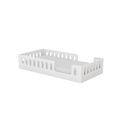 Bezpieczne Łóżko Montessori Timon z Barierką - Kolor: Biały - Rozmiar łóżka: 180x80 cm - Opcje Materaca: Materac Piankowo-Lateksowo-Kokosowy