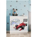 Sportowa Komoda Dziecięca Babydreams Czerwona Formuła F1 - Kolor: Biały