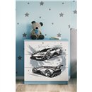 Sportowa Komoda Dziecięca Babydreams Auto Speed - Kolor: Niebieski
