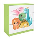 Bajkowa Komoda Dziecięca Babydreams Dinusie (Dinozaury) - Kolor: Zielony