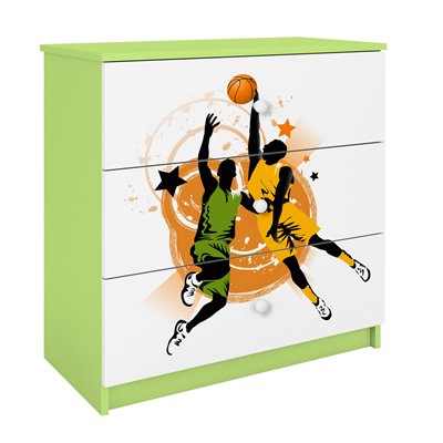 Sportowa Komoda Dziecięca Babydreams Koszykówka - Kolor: Zielony