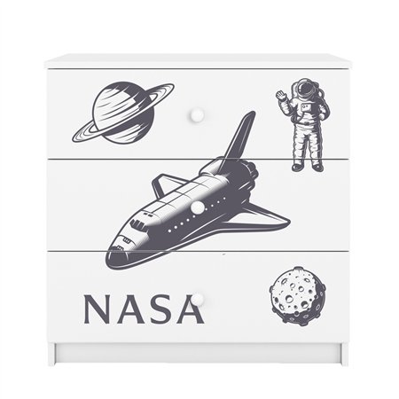 Kosmiczna Komoda Dziecięca Babydreams Agencja NASA - Kolor: Biały