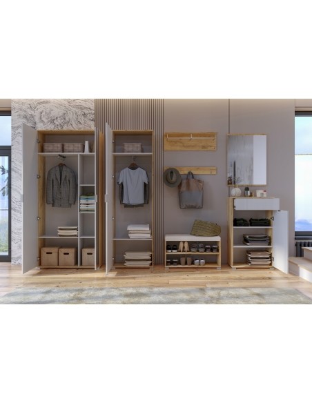 Szafa Uchylna Asti Z Półkami Biały Połysk Słupek 60 cm - 3