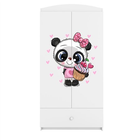 Urocza Szafa Dziecięca Babydreams Panda z Kokardką - Kolor: Biały