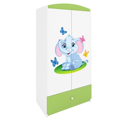 Urocza Szafa Dziecięca Babydreams Słonik - Kolor: Zielony