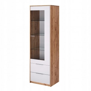 Witryna Stojąca Asti Połysk Szklo Regał Szafka Kredens