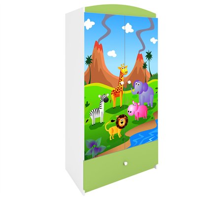 Egzotyczna Szafa Dziecięca Babydreams Safari - Kolor: Zielony