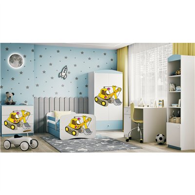 Szafa Dziecięca z Szufladą Babydreams Żółta Koparka - Kolor: Niebieski 2