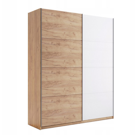 Nowoczesna Szafa Przesuwna Asti Dąb Craft / Biały Połysk 211 x 115 cm