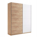 Nowoczesna Szafa Przesuwna Asti Dąb Craft / Biały Połysk 211 x 115 cm