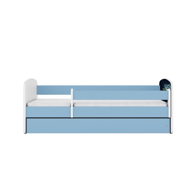 Dynamiczne Łóżko Dziecięce Babydreams Wyścig (Formuła F1) - Kolor: Niebieski - Opcje łóżka: Z Szufladą - Rozmiar łóżka: 180x80 cm - Opcje Materaca: Materac Piankowo-Lateksowo-Kokosowy