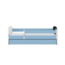 Dynamiczne Łóżko Dziecięce Babydreams Wyścig (Formuła F1) - Kolor: Niebieski - Opcje łóżka: Z Szufladą - Rozmiar łóżka: 180x80 cm - Opcje Materaca: Materac Piankowo-Lateksowo-Kokosowy