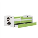 Wyjątkowe Łóżko Dziecięce Babydreams dla Dziewczynki - Kolor: Zielony - Opcje łóżka: Z Szufladą - Rozmiar łóżka: 180x80 cm - Opcje Materaca: Materac Piankowo-Lateksowo-Kokosowy