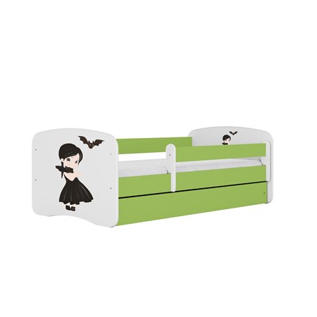 Wyjątkowe Łóżko Dziecięce Babydreams dla Dziewczynki - Kolor: Zielony - Opcje łóżka: Z Szufladą - Rozmiar łóżka: 180x80 cm - Opcje Materaca: Materac Piankowo-Lateksowo-Kokosowy