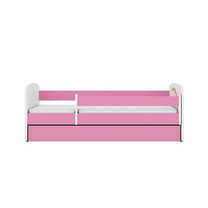 Baśniowe Łóżko Dziecięce Babydreams Syrenka - Kolor: Różowy - Opcje łóżka: Z Szufladą - Rozmiar łóżka: 180x80 cm - Opcje Materaca: Materac Piankowo-Lateksowo-Kokosowy