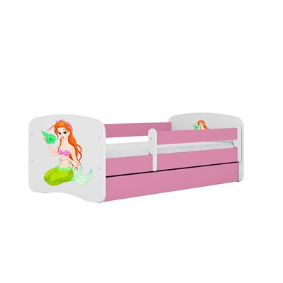 Baśniowe Łóżko Dziecięce Babydreams Syrenka - Kolor: Różowy - Opcje łóżka: Z Szufladą - Rozmiar łóżka: 180x80 cm - Opcje Materaca: Materac Piankowo-Lateksowo-Kokosowy