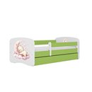 Urocze Łóżko Dziecięce Babydreams Śpiący Miś - Kolor: Zielony - Opcje łóżka: Z Szufladą - Rozmiar łóżka: 180x80 cm - Opcje Materaca: Materac Piankowo-Lateksowo-Kokosowy