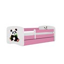 Urocze Łóżko Dziecięce Babydreams Panda - Kolor: Różowy - Opcje łóżka: Z Szufladą - Rozmiar łóżka: 180x80 cm - Opcje Materaca: Materac Piankowo-Lateksowo-Kokosowy