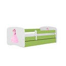 Baśniowe Łóżko Dziecięce Babydreams Różowa Księżniczka - Kolor: Zielony - Opcje łóżka: Z Szufladą - Rozmiar łóżka: 180x80 cm - Opcje Materaca: Materac Piankowo-Lateksowo-Kokosowy