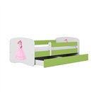 Baśniowe Łóżko Dziecięce Babydreams Różowa Księżniczka - Kolor: Zielony - Opcje łóżka: Z Szufladą - Rozmiar łóżka: 180x80 cm - Opcje Materaca: Materac Piankowo-Lateksowo-Kokosowy