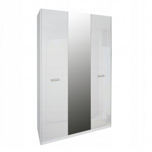 Nowoczesna Biała Szafa Bella Garderoba Wysoki Połysk