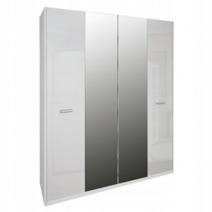 Nowoczesna Biała Szafa Bella Garderoba Wysoki Połysk