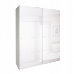 Nowoczesna Biała Szafa Przesuwna Bella Wysoki Połysk 200 cm