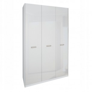 Nowoczesna Biała Szafa Garderoba Bella Wysoki Połysk 138 cm