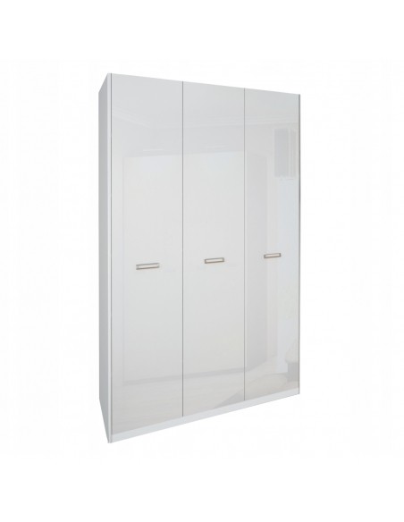 Nowoczesna Biała Szafa Garderoba Bella Wysoki Połysk 138 cm