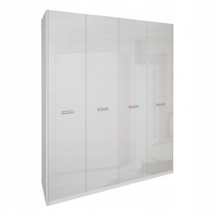 Nowoczesna Biała Szafa Garderoba Bella Wysoki Połysk 183 cm