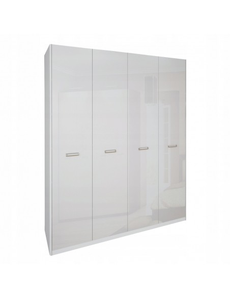 Nowoczesna Biała Szafa Garderoba Bella Wysoki Połysk 183 cm