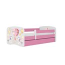 Magiczne Łóżko Dziecięce Babydreams Balonik z Jednorożcami - Kolor: Różowy - Opcje łóżka: Z Szufladą - Rozmiar łóżka: 180x80 cm - Opcje Materaca: Materac Piankowo-Lateksowo-Kokosowy