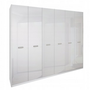 Nowoczesna Biała Szafa Garderoba Bella Wysoki Połysk 272 cm