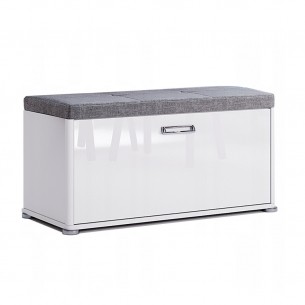 Pufa Szafka Na Buty Bella Z Siedziskiem Biały Połysk