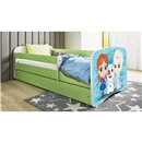Magiczne Łóżko Dziecięce Babydreams Śnieżne Księżniczki - Kolor: Zielony - Opcje łóżka: Z Szufladą - Rozmiar łóżka: 180x80 cm - Opcje Materaca: Materac Piankowo-Lateksowo-Kokosowy