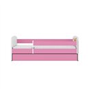 Urocze Łóżko Dziecięce Babydreams Miś z Kwiatkami - Kolor: Różowy - Opcje łóżka: Z Szufladą - Rozmiar łóżka: 180x80 cm - Opcje Materaca: Materac Piankowo-Lateksowo-Kokosowy