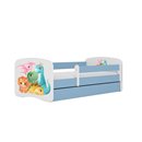 Prehistoryczne Łóżko Dziecięce Babydreams Dinusie (Dinozaury) - Kolor: Niebieski - Opcje łóżka: Z Szufladą - Rozmiar łóżka: 180x80 cm - Opcje Materaca: Materac Piankowo-Lateksowo-Kokosowy